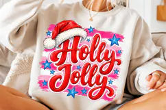 Holly Jolly Christmas PNG | Pink Santa Hat Trendy Christmas Product Image 5
