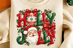 Vintage Holly Jolly Christmas PNG, Red Green Holiday PNG Product Image 2
