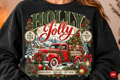 Holly Jolly Retro Christmas PNG Product Image 1