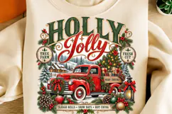 Holly Jolly Retro Christmas PNG Product Image 5