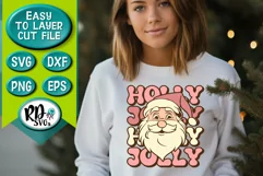 Holly Jolly Retro Santa - a Groovy Vintage Cricut Cut File