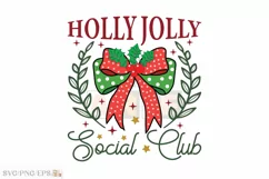 Holly Jolly Christmas Coquette Bow SVG T-shirt Design Product Image 1