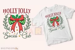 Holly Jolly Christmas Coquette Bow SVG T-shirt Design Product Image 2