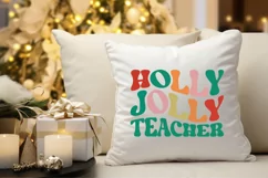 Holly Jolly Teacher SVG, Christmas Teacher SVG Design Product Image 2