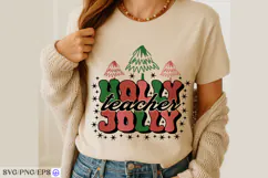 Holly Jolly Teacher Festive Teacher Christmas Shirt & Gift Product Image 1