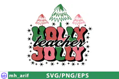 Holly Jolly Teacher Festive Teacher Christmas Shirt & Gift Product Image 4