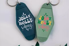 Holly Jolly Vibes SVG ,Christmas Motel Keychain SVG Design Product Image 3