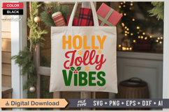 Holly Jolly Vibes SVG | Christmas SVG | Holiday SVG | Xmas Product Image 5