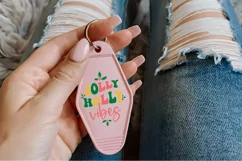 Holly Jolly Vibes SVG ,Christmas Motel Keychain SVG Design Product Image 2
