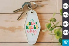 Holly Jolly Vibes SVG ,Christmas Motel Keychain SVG Design Product Image 1