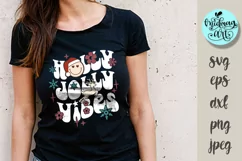 Holly jolly vibes svg, christmas cut file, christmas png Product Image 1