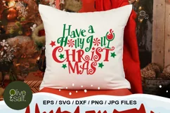 holly jolly svg christmas ornament svg holly jolly christmas Product Image 2