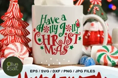 holly jolly svg christmas ornament svg holly jolly christmas Product Image 4