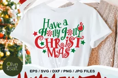 holly jolly svg christmas ornament svg holly jolly christmas Product Image 3