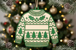 Holly Leaf Sweater Ornament SVG, Laser Cut Glowforge File Product Image 2