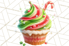 Christmas Cookies and Cupcakes Clip Art, Festive Holiday Png Product Image 2