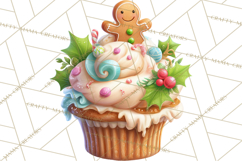 Christmas Cookies and Cupcakes Clip Art, Festive Holiday Png Product Image 3