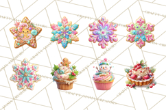 Christmas Cookies and Cupcakes Clip Art, Festive Holiday Png Product Image 7