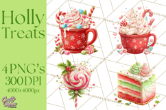 Christmas Cookies and Cupcakes Clip Art, Festive Holiday Png Product Image 1