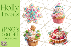 Christmas Cookies and Cupcakes Clip Art, Festive Holiday Png Product Image 1