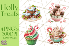 Christmas Cookies and Cupcakes Clip Art, Festive Holiday Png Product Image 1