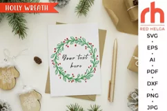 holly wreath svg, christmas frame svg, christmas wreath svg, holiday frame, holly berry, xmas wreath