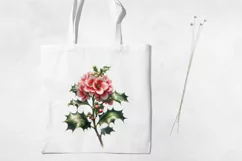 Birth Month Flowers Clipart, December Holly PNG. Product Image 3