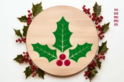 Holly Berry SVG. Christmas plant holly berries and leaves Product Image 3