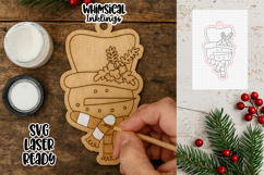 Holly Hat Sam Snowman Ornament Laser SVG Product Image 1