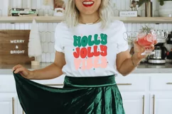 Holly Jolly Vibes Retro Christmas PNG Sublimation File Product Image 2