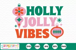 Vintage Holiday Cheer: Christmas Holly Jolly Vibes SVG Product Image 3