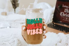 Holly Jolly Vibes Retro Christmas PNG Sublimation File Product Image 3