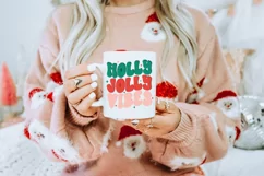 Holly Jolly Vibes Retro Christmas PNG Sublimation File Product Image 4