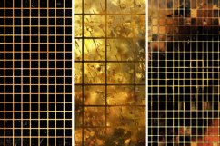 Holo Gold Grid Patterns Digital Paper Bundle Product Image 3