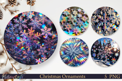 Holographic Christmas Ornaments | Snowflakes Product Image 1