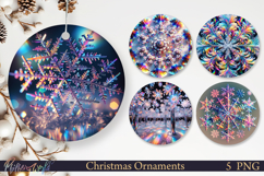 Holographic Christmas Ornaments | Frosty Snowflakes Product Image 1