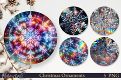 Holographic Christmas Ornaments | Holographic Snowflakes Product Image 1