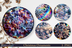 Holographic Christmas Ornaments | Magical Snowflakes Product Image 1