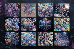 Winter Tumbler Wraps Bundle | Holographic Snowflakes Product Image 2