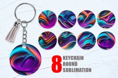 Keychain 3d wavy fluid Hologram color background | Keyring Product Image 1