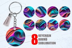 Keychain 3d wavy fluid Hologram color background | Keyring Product Image 1