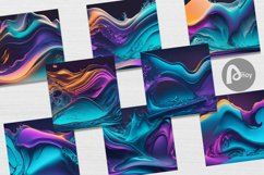 Hologram Color Wavy Fluid | Digital Paper Product Image 3