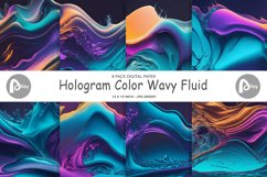 Hologram Color Wavy Fluid | Digital Paper Product Image 2