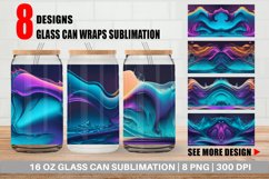 Hologram Wavy Fluid Glass Can Wraps Product Image 1