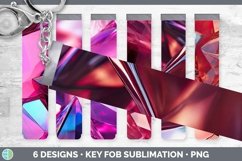 Bundle of six Holographic  Key Fob designs.