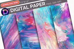 Holographic Brush Strokes Digital Paper Product Image 1