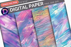 Holographic Brush Strokes Digital Paper Product Image 1