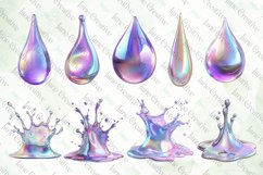 Holographic Drips and Splashes Sublimation Clipart Product Image 4