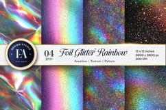Rainbow Holographic Foil Glitter Texture Digital Paper Product Image 1