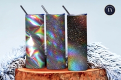 Rainbow Holographic Foil Glitter Texture Digital Paper Product Image 3